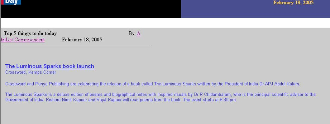 MidDay - The Luminous Sparks book launch